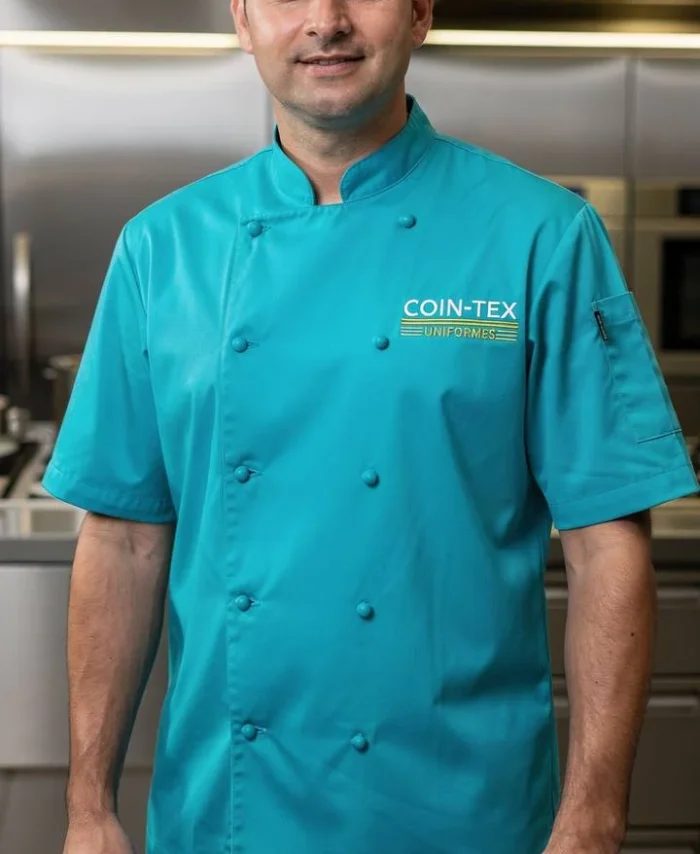 Veste de chef professionnelle à manches courtes – plusieurs couleurs | double boutonnage | légère | logo brodé