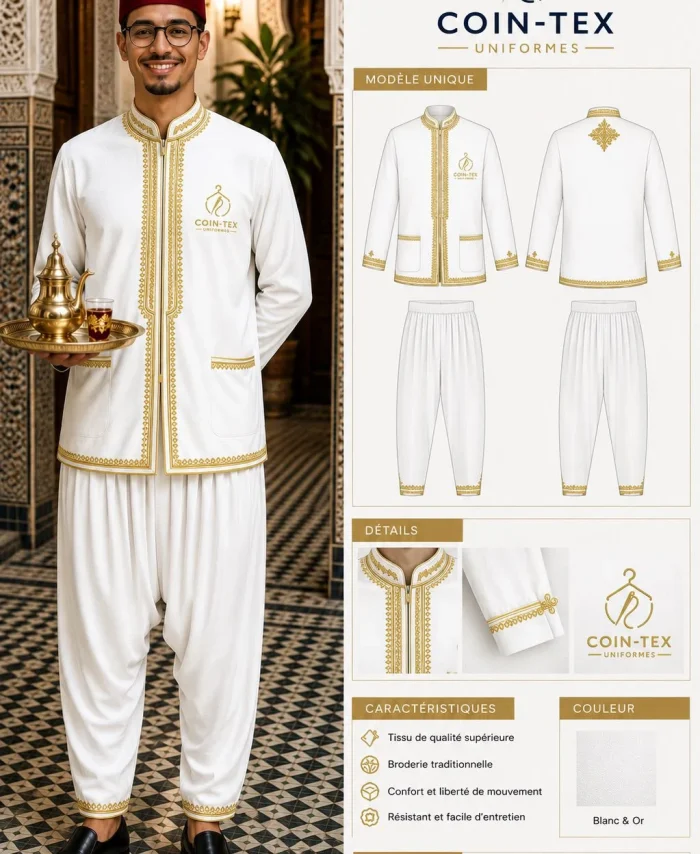 Uniforme d’hospitalité moderne L’Horizon – couleurs variées
